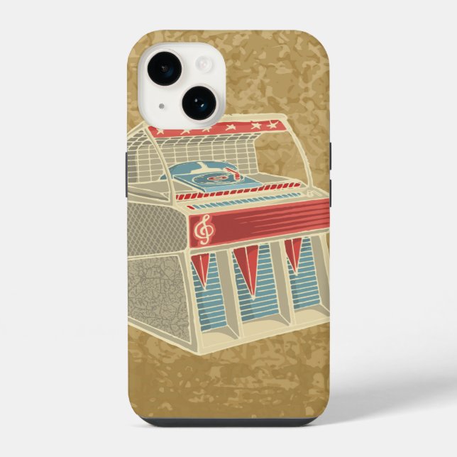 Grunge Jukebox iPhone Hülle (Rückseite)