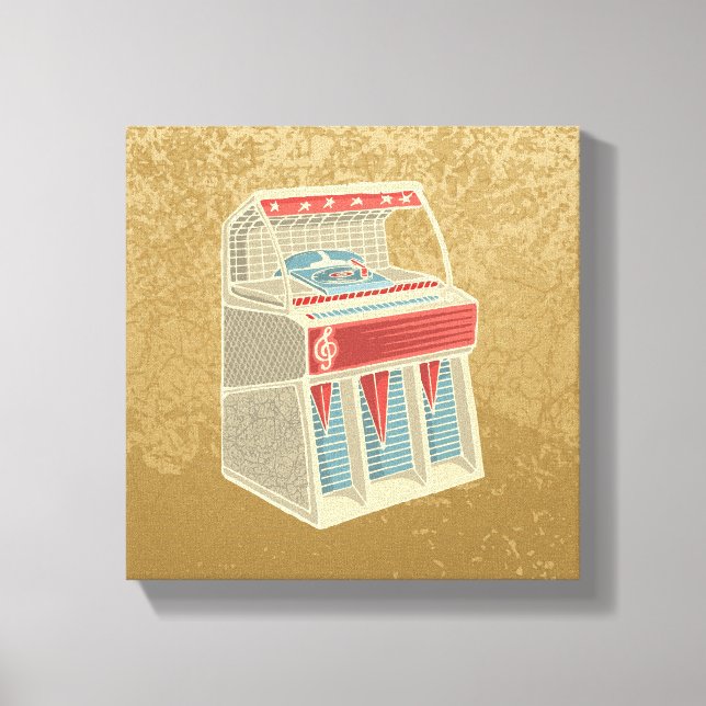 Grunge Jukebox Leinwanddruck (Vorderseite)