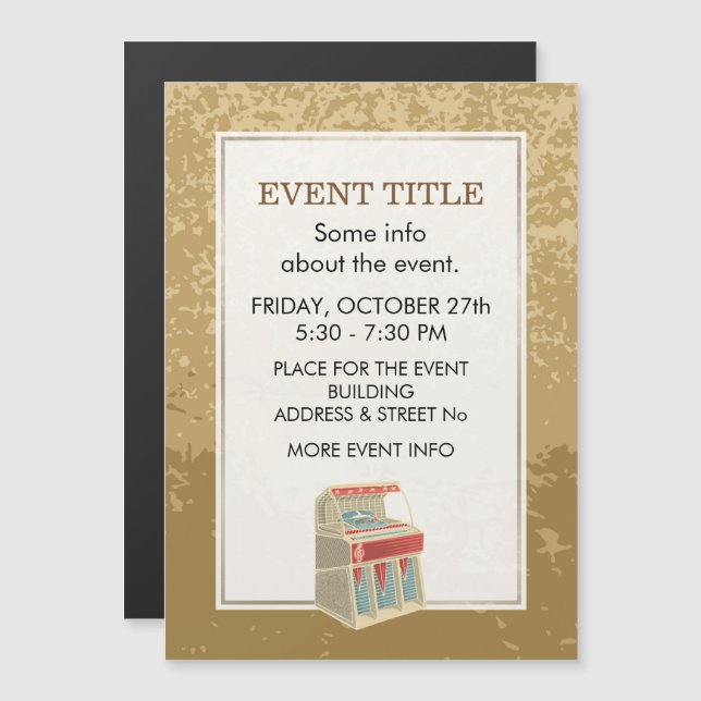 Grunge Jukebox Magnetkarte (Vorne/Hinten)