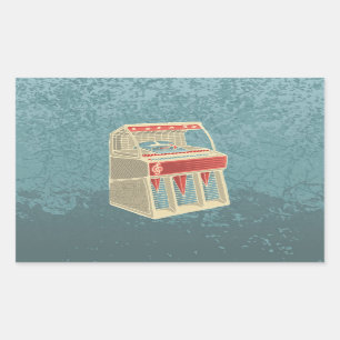 Grunge Jukebox Rechteckiger Aufkleber