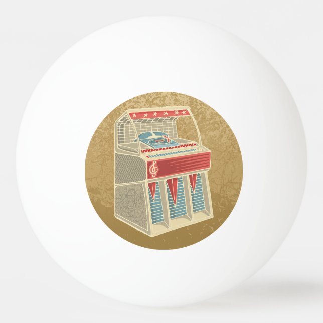 Grunge Jukebox Tischtennisball (Vorderseite)