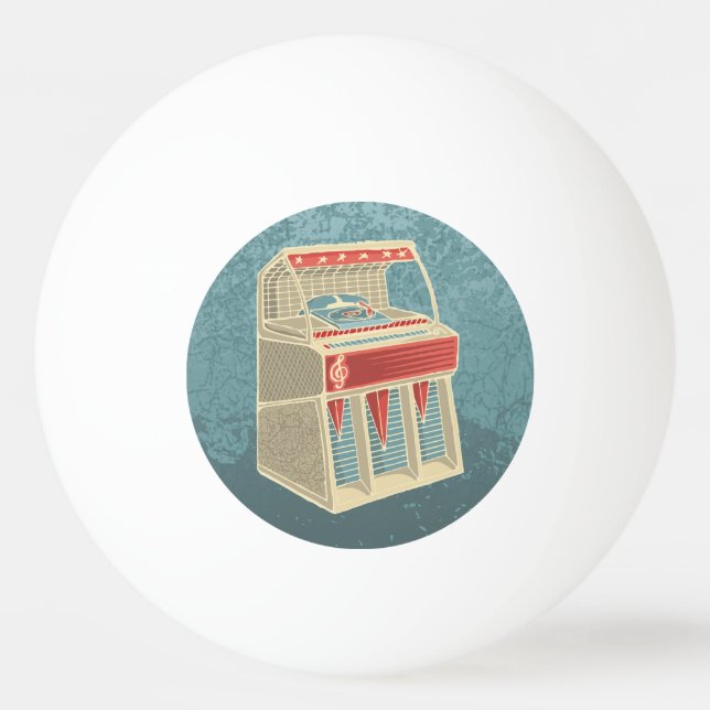 Grunge Jukebox Tischtennisball (Vorderseite)