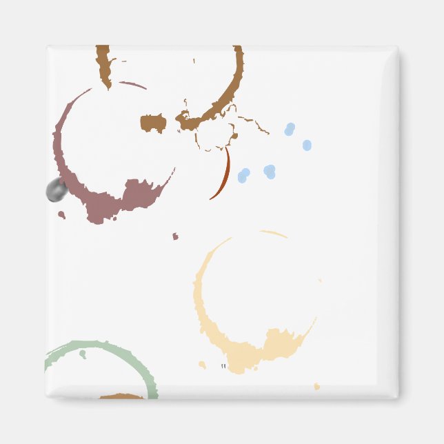 Grunge-Kaffeefleck-Magnet Magnet (Vorne)
