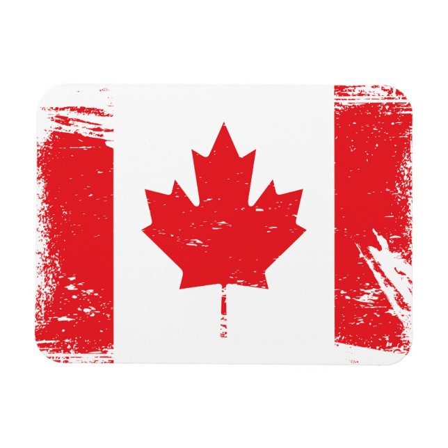 Grunge Kanada-Flagge Magnet (Horizontal)