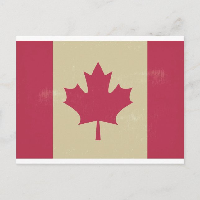 Grunge kanadische Flagge Postkarte (Vorderseite)