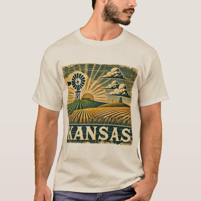 Grunge Kansas T-Shirt (Vorderseite)