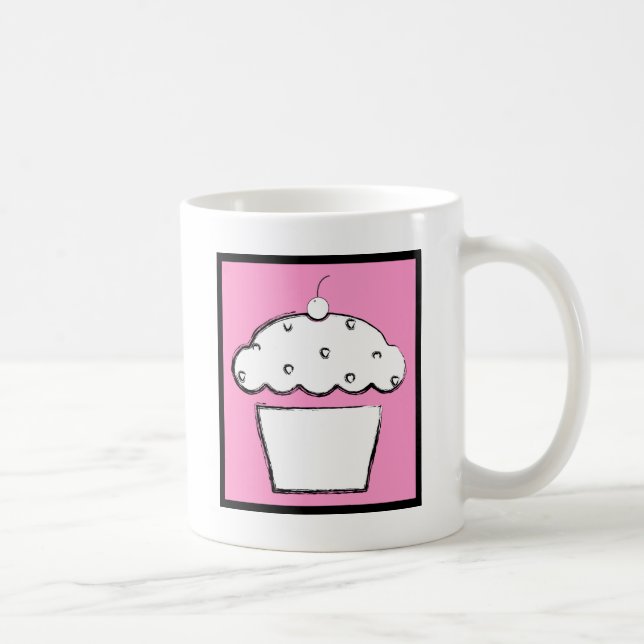 Grunge-Kirsch-Cupcake Kaffeetasse (Rechts)