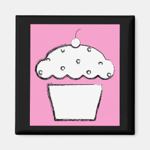 Grunge-Kirsch-Cupcake Magnet