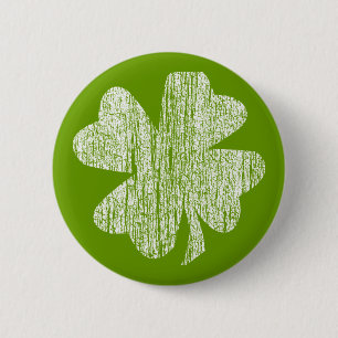 Grunge-Kleeblatt Button
