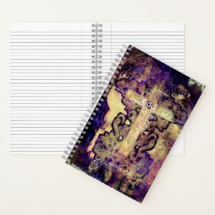 Grunge-Kreuz und Wörter Journal Notizbuch