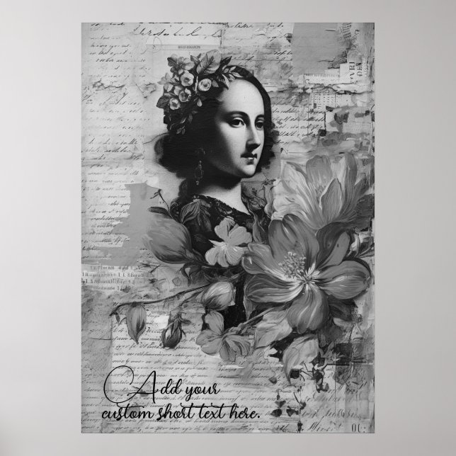 Grunge Lady Collage 1 Personalisieren Sie diese Vo Poster (Vorne)