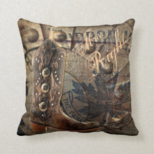 Grunge Lastwagen-Rad-Westerncowboyhochzeit Kissen