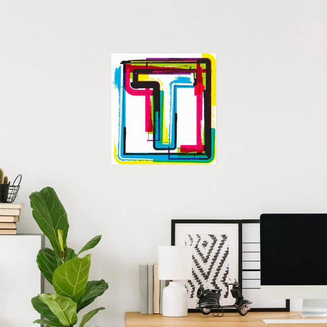 Grunge Letter T Bold bunt Urban Typografy Poster (Von Creator hochgeladen)