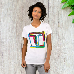 Grunge Letter T Bold bunt Urban Typografy T-Shirt