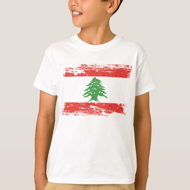 Grunge Libanon Fahne T-Shirt (Vorderseite)