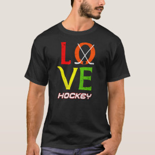 Grunge Liebe Hockey Damen Herren Kinder Eishockeys T-Shirt