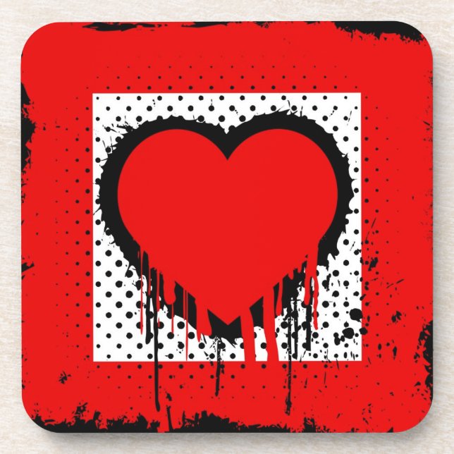Grunge-Liebe Untersetzer (Vorderseite)