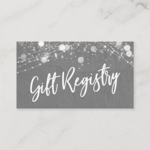 Grunge & Lights Casual Script Grau Geschenkeregist Begleitkarte