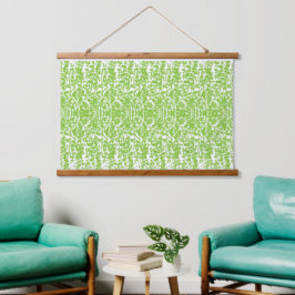 Grunge Lime Green Pattern - Summer Abstract Decor Wandteppich Mit Holzrahmen