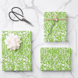 Grunge Limettengrün-Muster - Sommerliche abstrakte Geschenkpapier Set