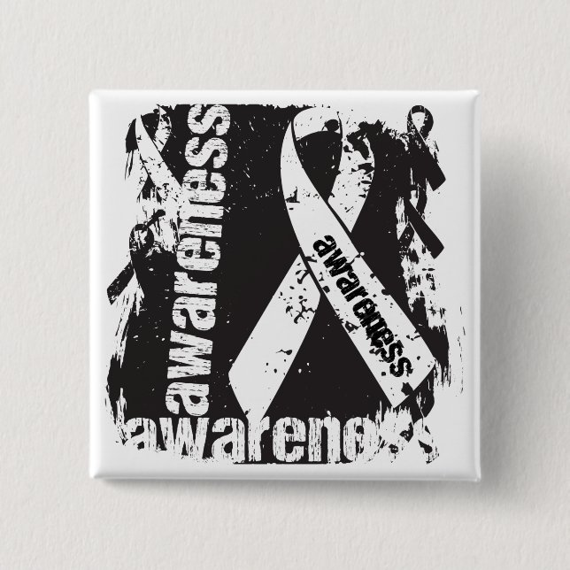 Grunge Lungenkrebs-Bewusstsein Button (Vorderseite)