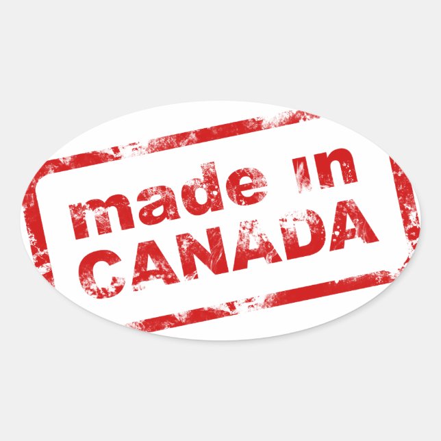 Grunge made in Canada - White Ovaler Aufkleber (Vorderseite)