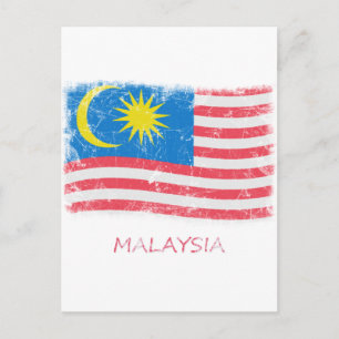 Grunge Malaysia Flag Postkarte