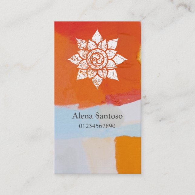 Grunge Mandala Visitenkarte (Vorderseite)