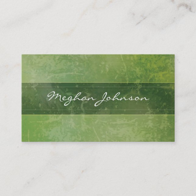 Grunge Marbella Green Trendy Business Card Visitenkarte (Vorderseite)