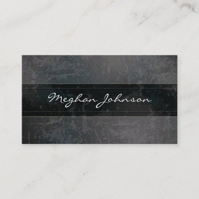 Grunge Marbour Black Trendy Business Card Visitenkarte (Vorderseite)