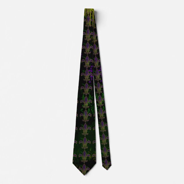 Grunge Mardi Gras Neck Tie Krawatte (Vorderseite)