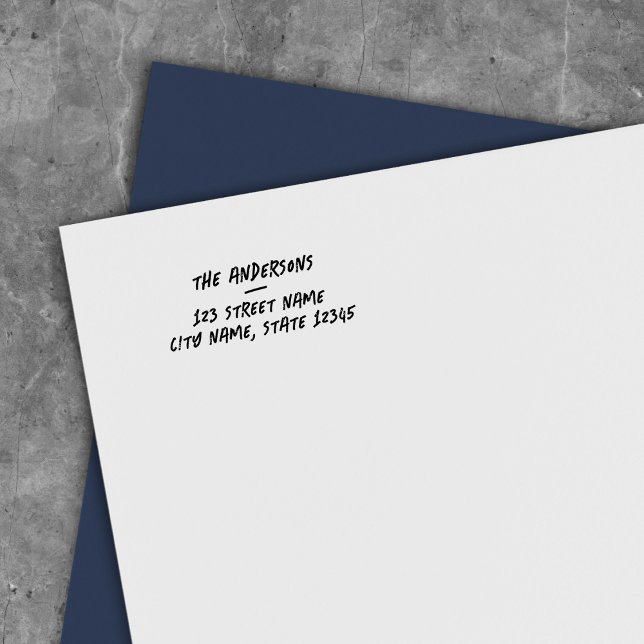 Grunge Marker Style Family Name Return Address Permastempel (Von Creator hochgeladen)