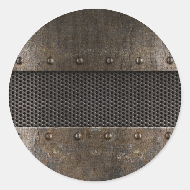 Grunge metal background runder aufkleber (Vorderseite)
