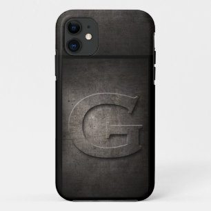 Grunge Metal G Monogram iPhone Case
