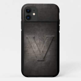 Grunge Metal Monogram iPhone Case