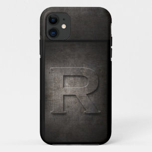 Grunge Metal Monogram iPhone Case