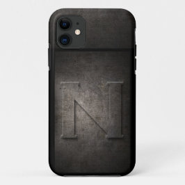 Grunge Metal Monogram iPhone Case