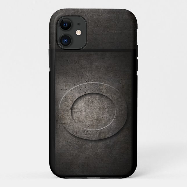Grunge Metal Monogram iPhone Case (Rückseite)