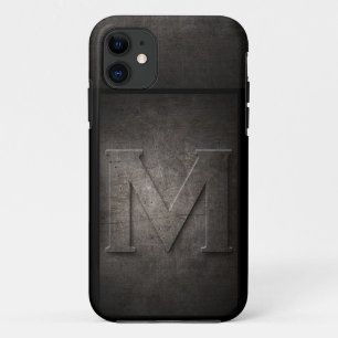 Grunge Metal Monogram iPhone Case