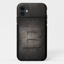 Grunge Metal Monogram Iphone Case für Ihm