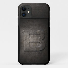 Grunge Metal Monogram Iphone Case für Ihm