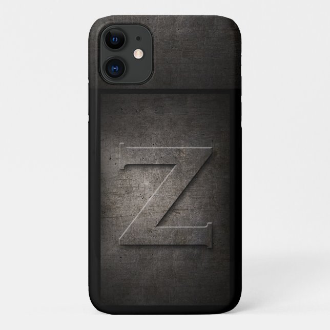 Grunge Metal Z Monogram Iphone Case (Rückseite)