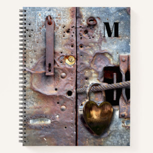 Grunge Metallic Secret Heart Diary Notebook Notizbuch