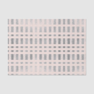 Grunge Metallische Silber Rose Blush Kariert Decou Seidenpapier