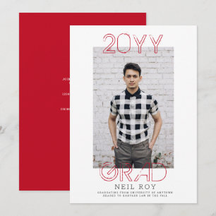 Grunge Minimalistische Moderne Abschluss Einladung