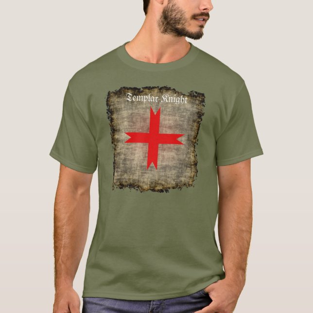 Grunge Mittelalterliches Kreuz der Tempelritter T-Shirt (Vorderseite)
