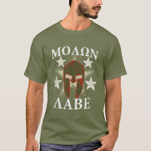 GRUNGE Molon Labe 5 STARS Spartan Helmet T-Shirt