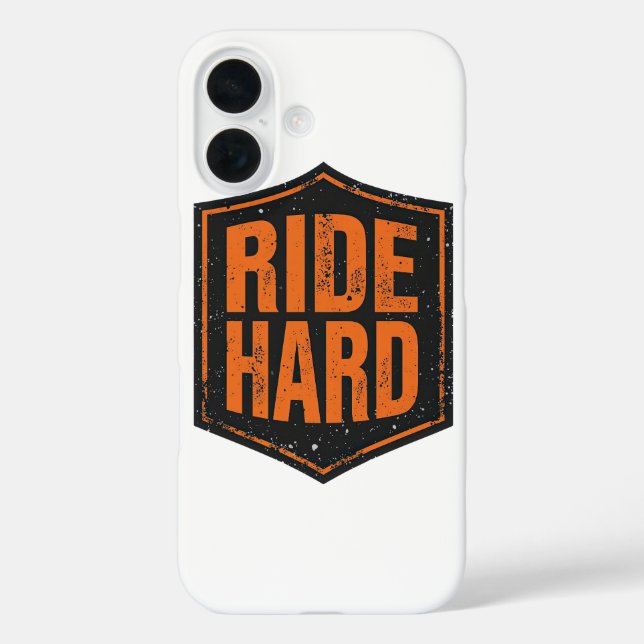 Grunge Motorcycle "Ride Hard" Shield Case-Mate iPhone Hülle (Rückseite)