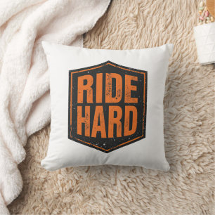 Grunge-Motorrad "Ride Hard" Schild Kissen