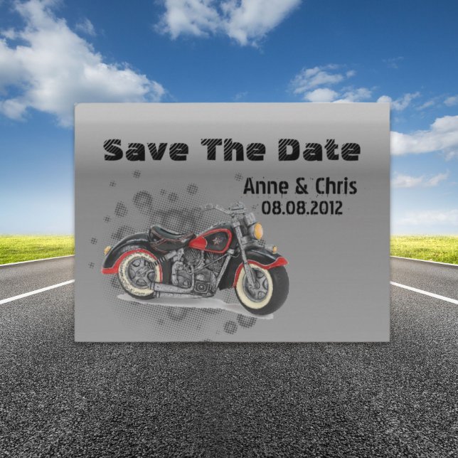 grunge Motoryle Biker Wedding speichern Sie das Da Ankündigungspostkarte (grunge Motorcyle Biker Wedding save the date Announcement Postcard)